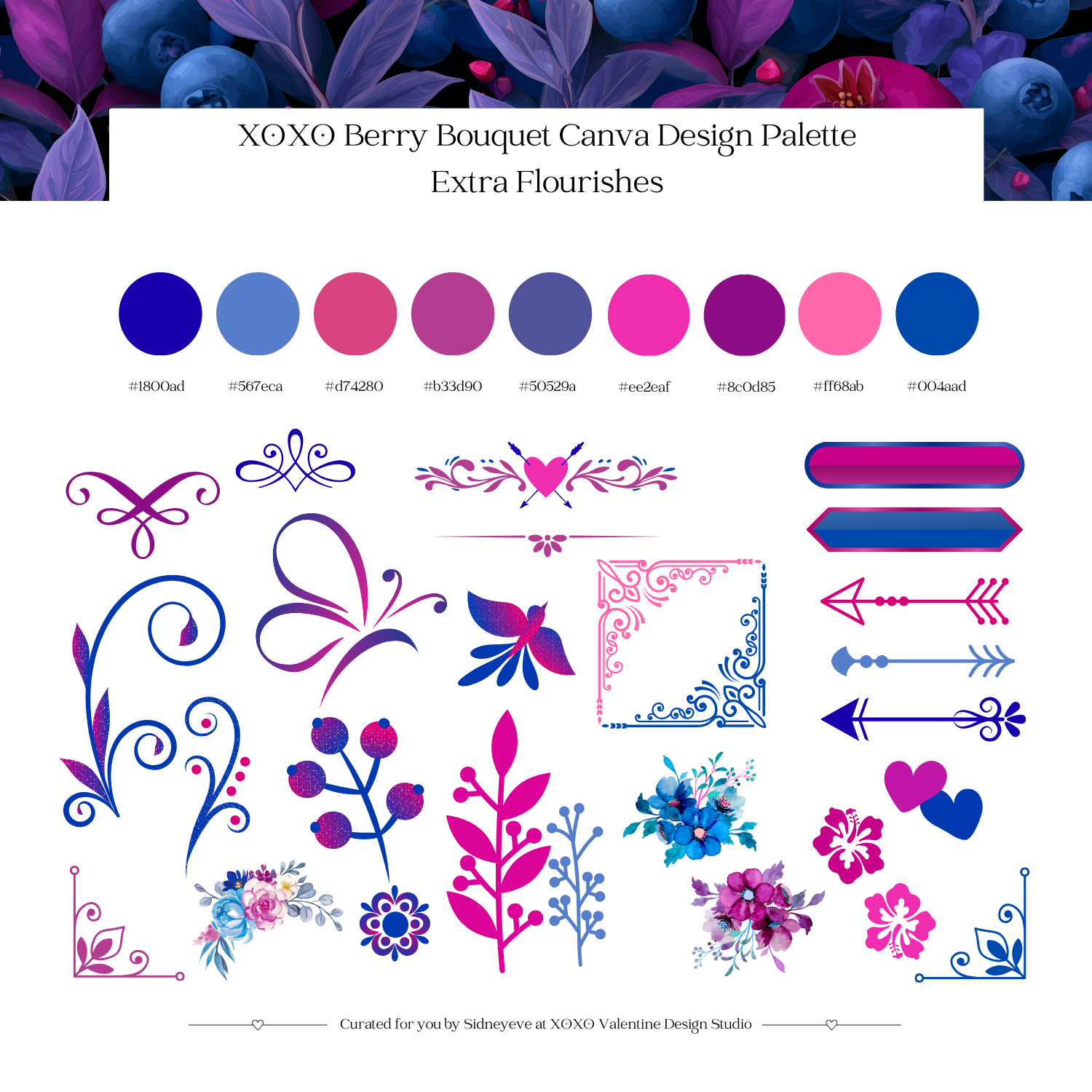 Berry Bouquet Canva Design Assets