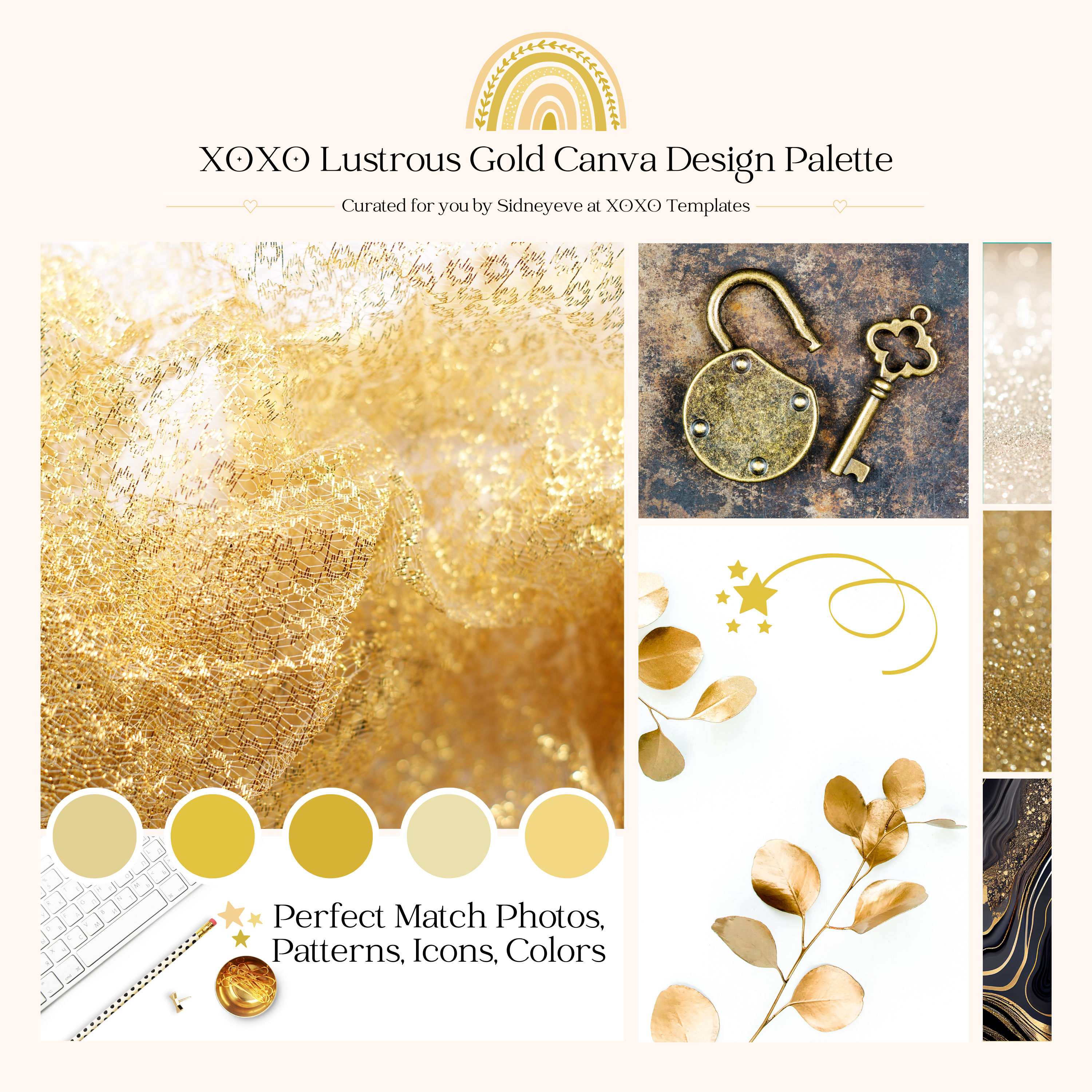 Lustrous Gold Canva Design Palette
