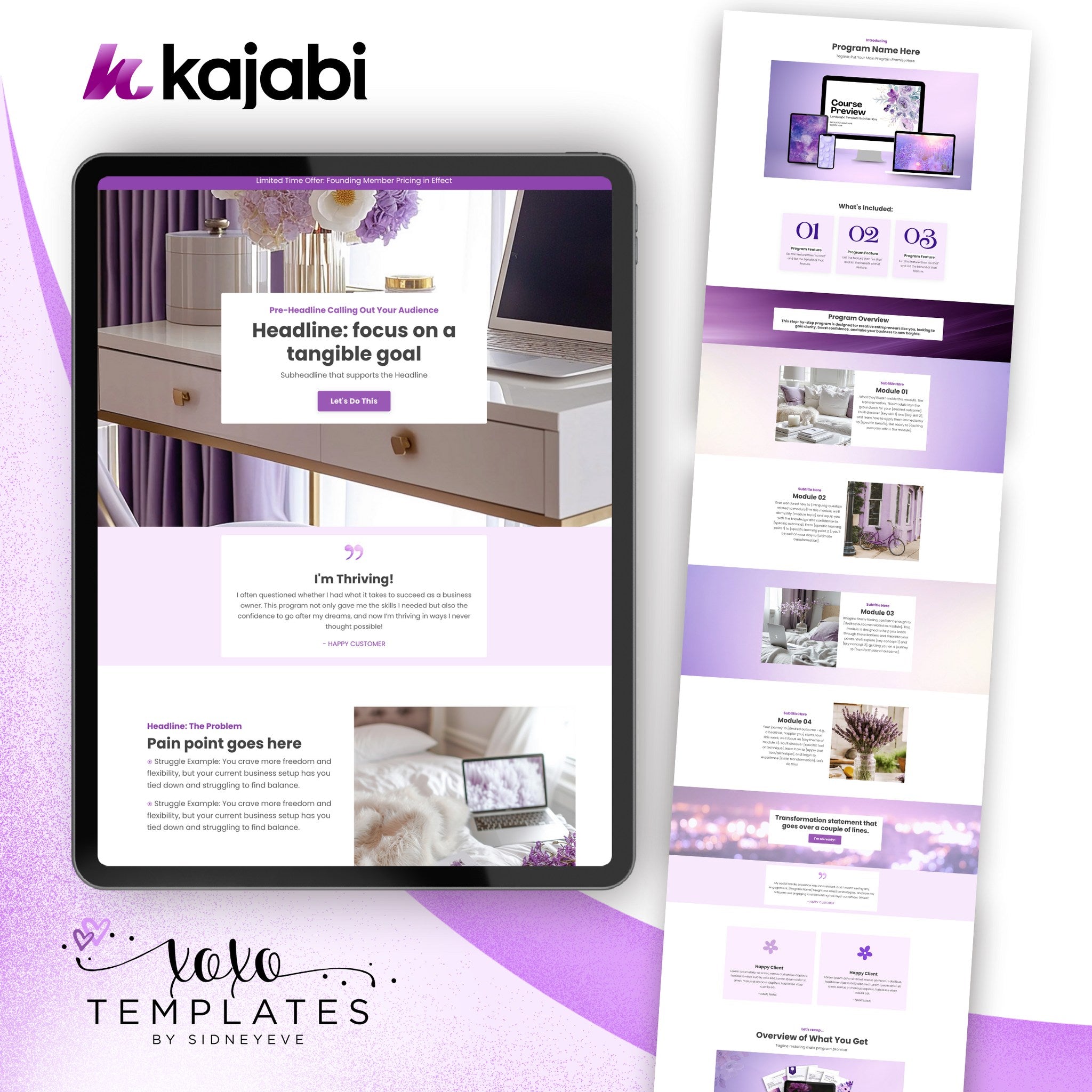 Kajabi Sales Page: Perfect Purple