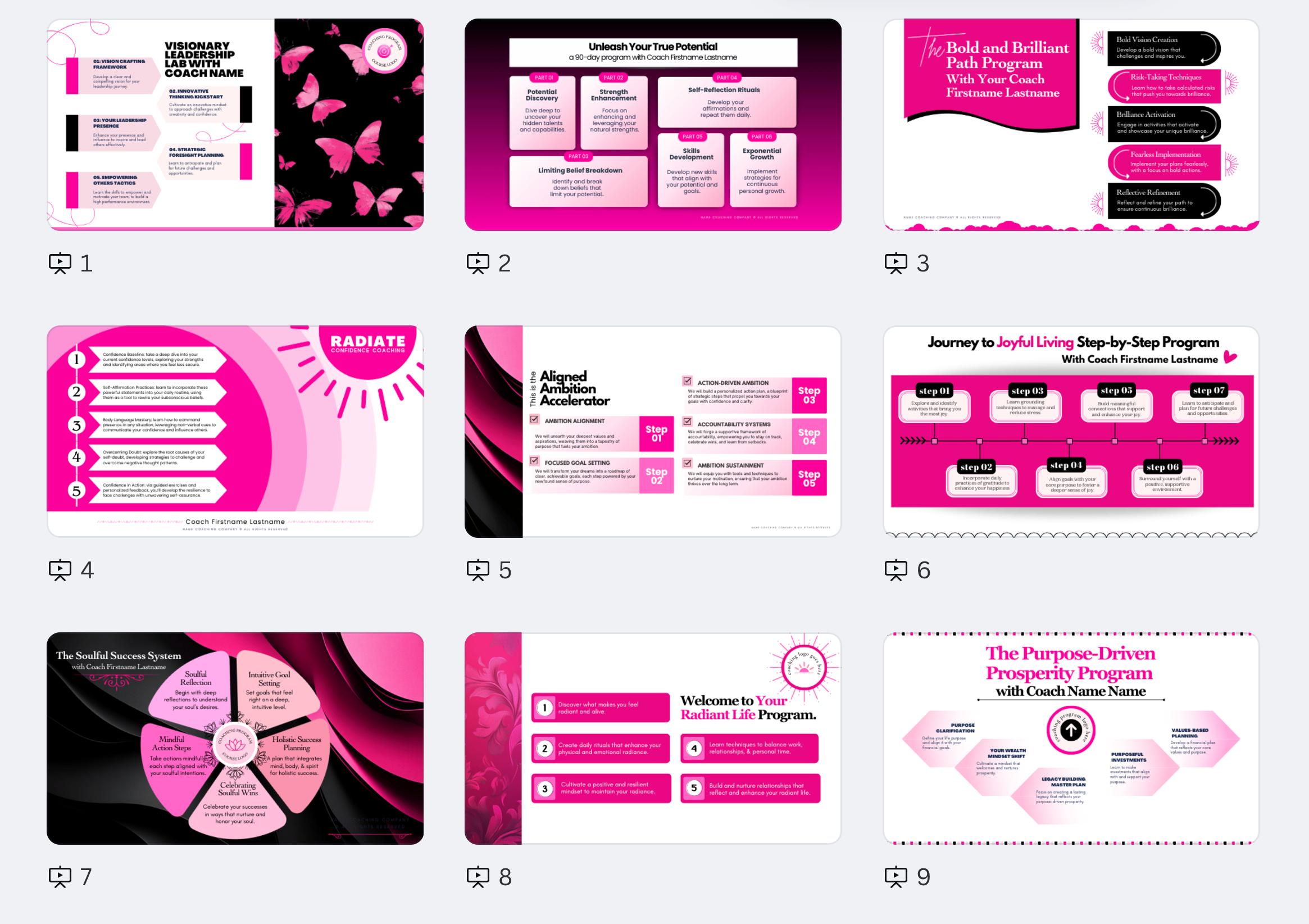 Coaching Infographics: Raspberry Noir Collection