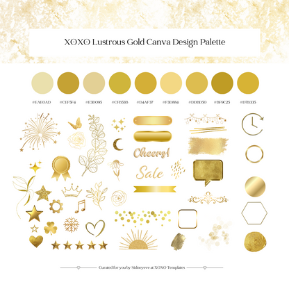Lustrous Gold Canva Design Palette
