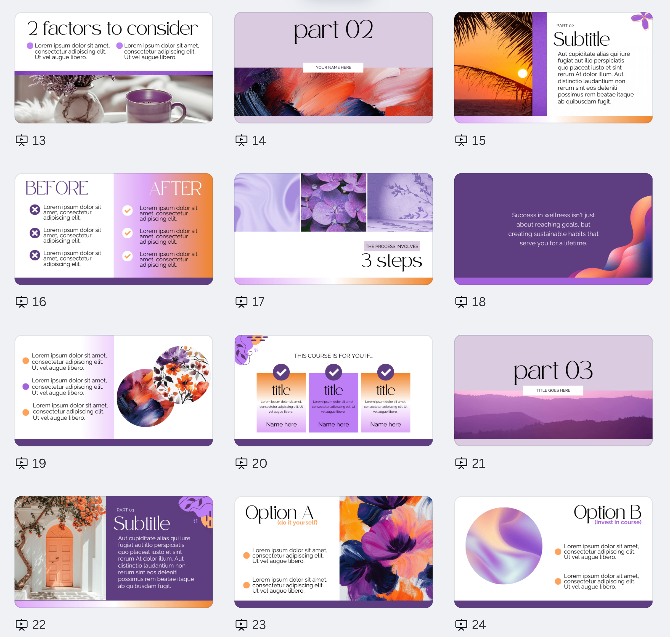 The Zen & Zest Collection: Purple & Orange